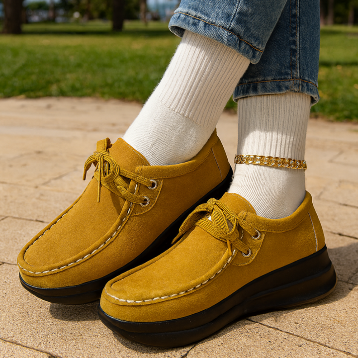 Tonja – Lace Up Suede Shoes With Non Slip Sole
