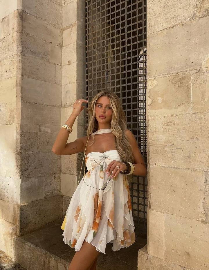 Maison™ | Halter Neck Ruffled Mini Dress