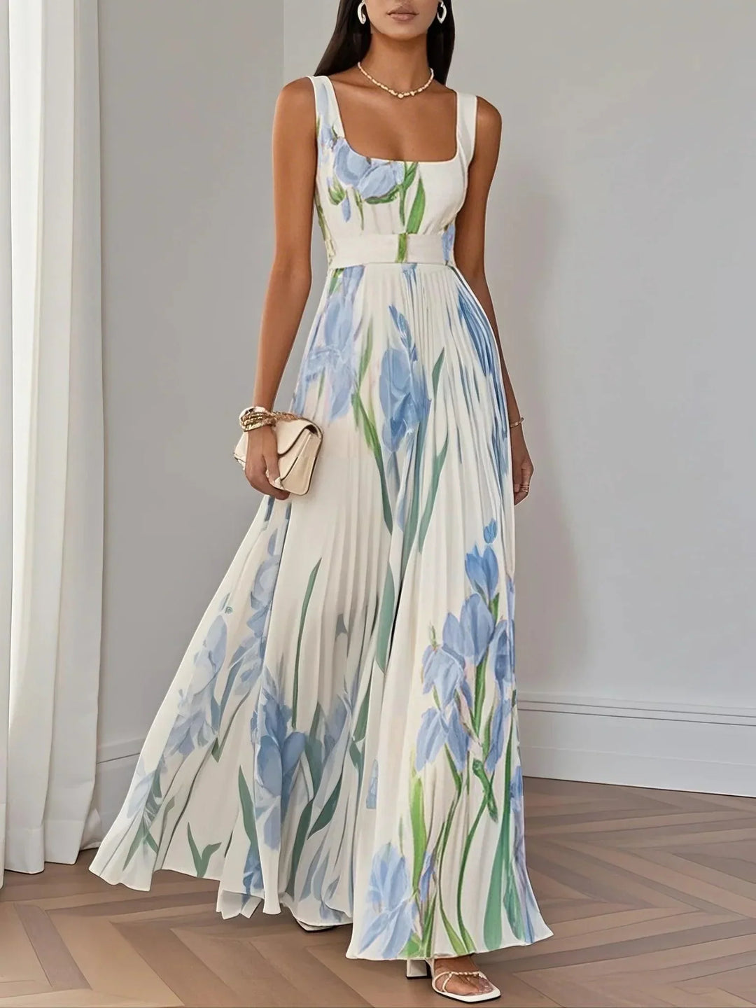 Maison™ | Floral Pleated Maxi Dress
