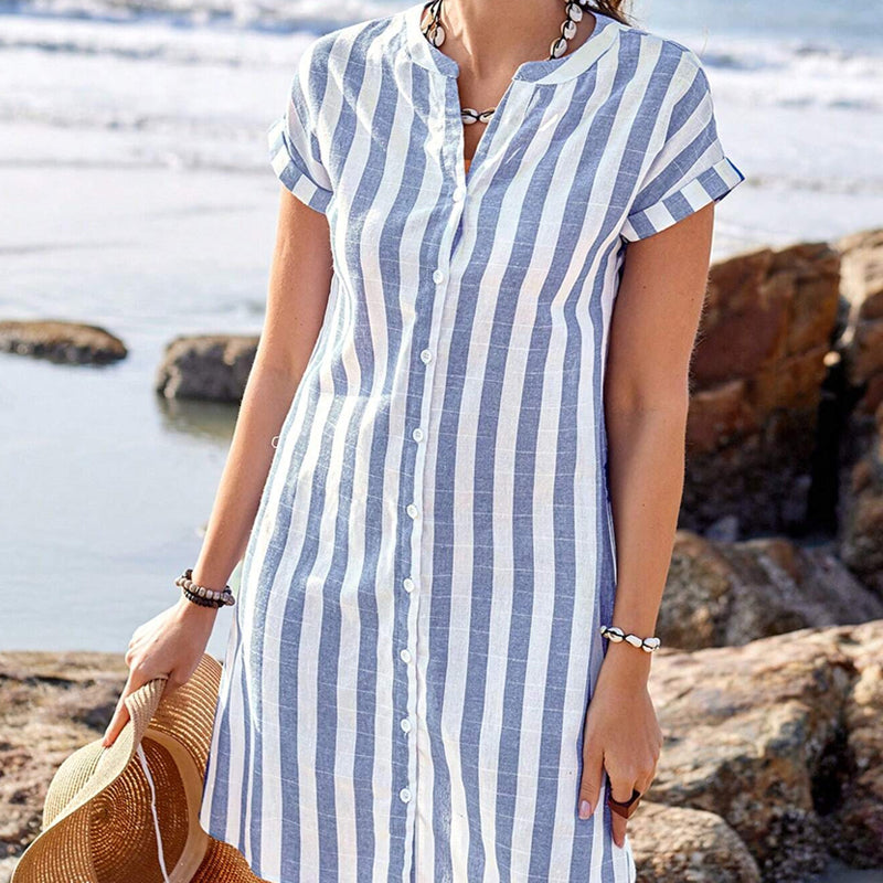 Maison™ | Elegant Striped Shirt Dress
