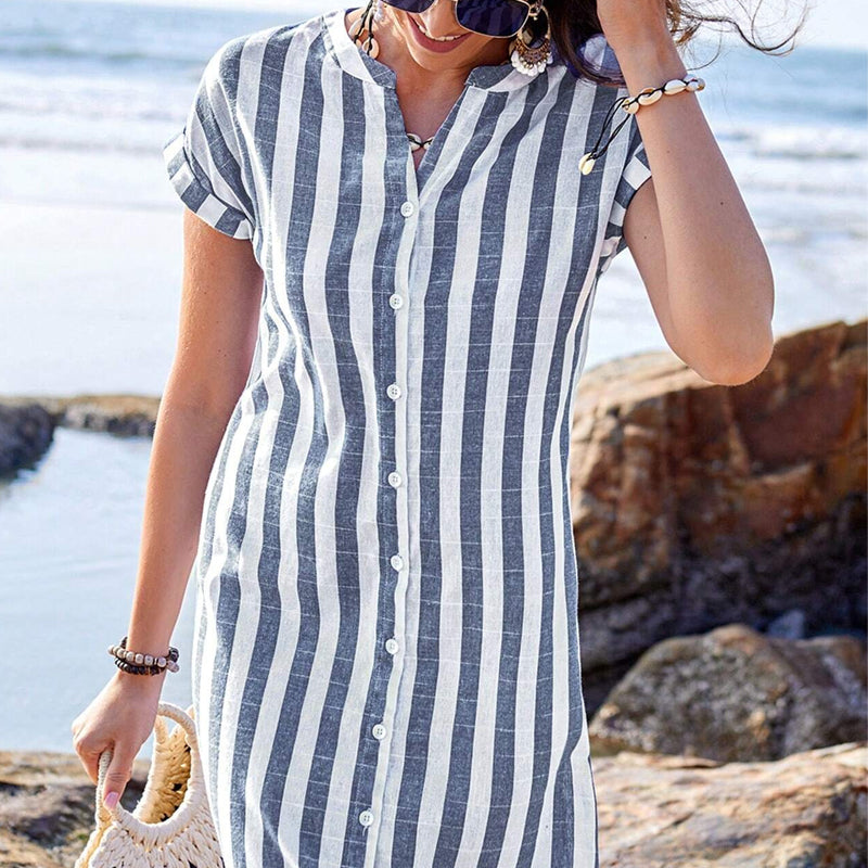 Maison™ | Elegant Striped Shirt Dress